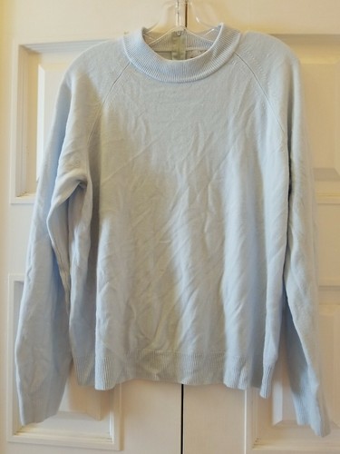 Mercer Street Studio XL Soft Acrylic Knit Sweater Baby Blue High Neck Soft Cozy - Picture 4 of 4