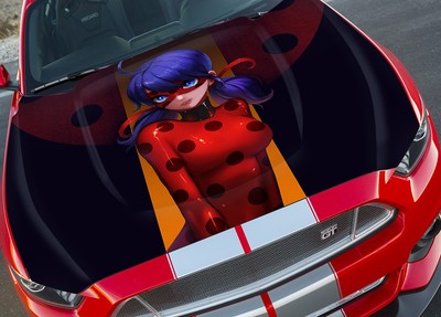 miraculous ladybug car hood wrap full color vinyl sticker