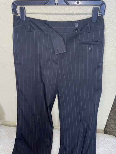 Larry Levine Pinstripe Dress Pants Size 4 Woman's Slash Pockets Stright Leg - Picture 3 of 9
