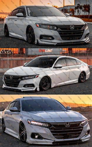 FOR 2018-2022 HONDA ACCORD CLIP-ON BLACK TRIM WINDOW VISOR RAIN GUARD VENT SHADE - Picture 6 of 7