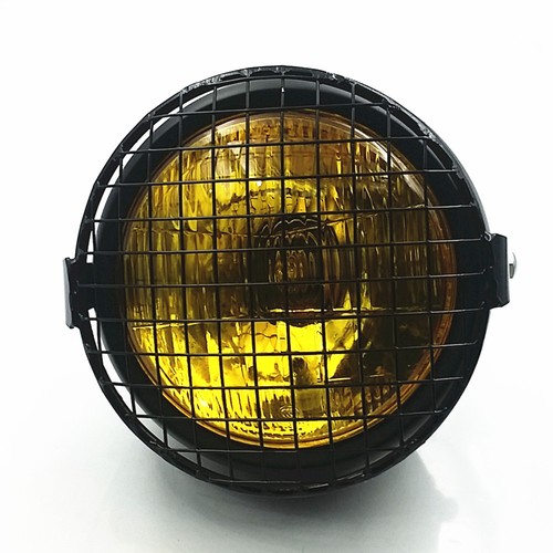Grill Retro Vintage Motorcycle Headlight Lamp For Cafe Racer Custom Rat Bike - Picture 4 of 9