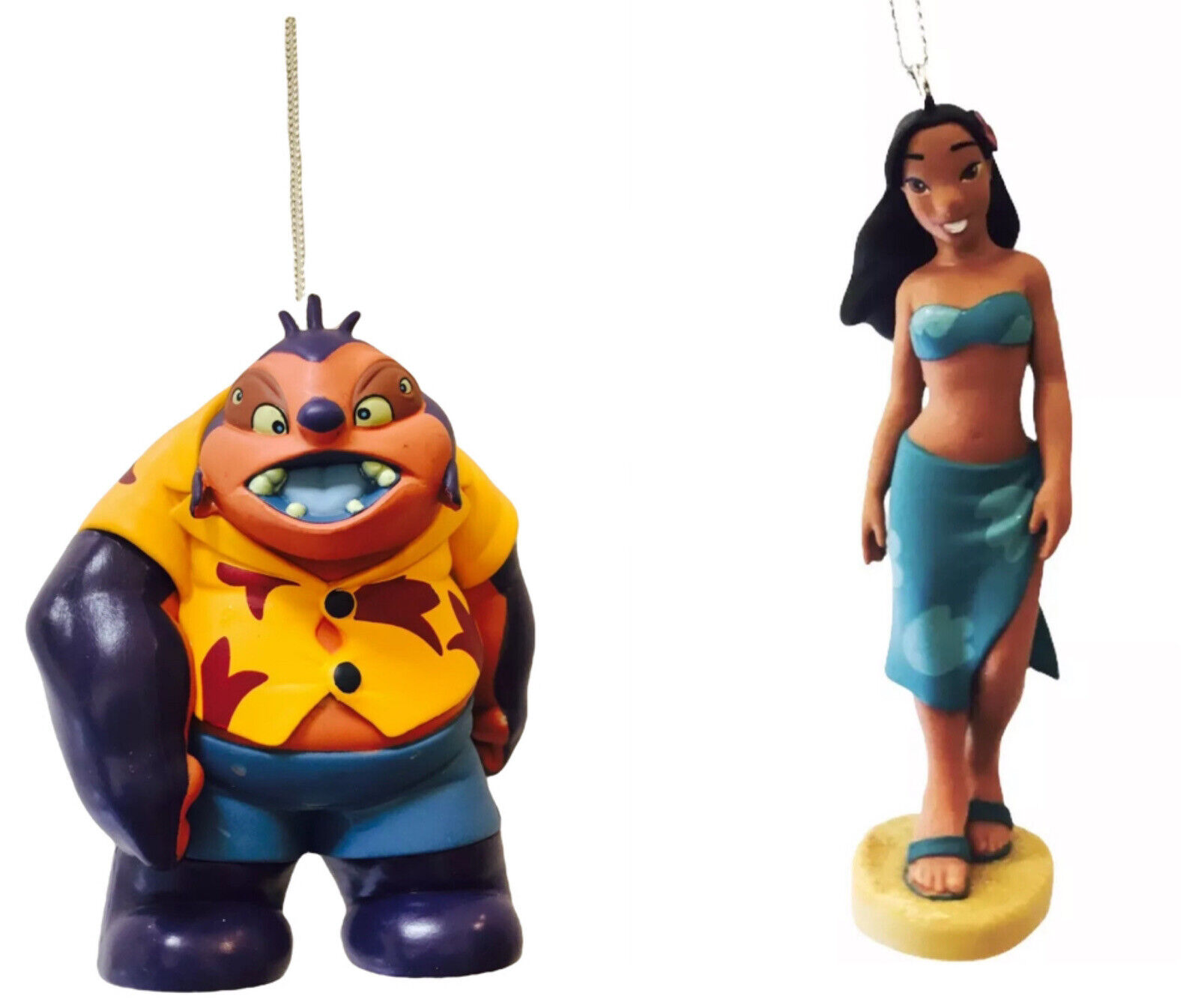 Disney Lilo And Stitch Hawaiian Hula Dr. Jumba Jookiba Evil Genius 4 Loose  PVC Figure Figurine Cake Topper Toy