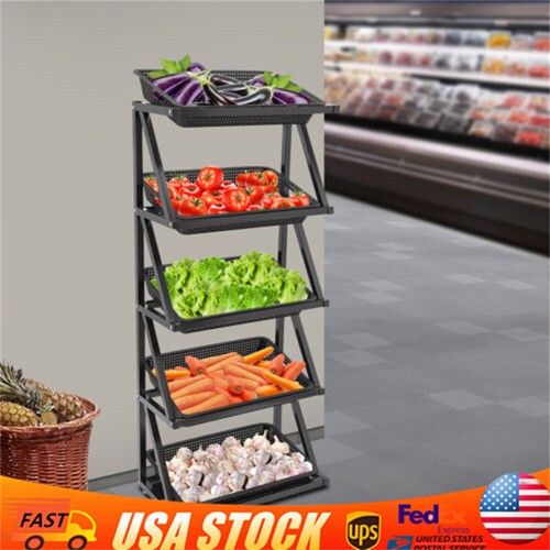 Estante de exhibición de supermercado estante minorista comerciante fruta verdura aperitivo cesta