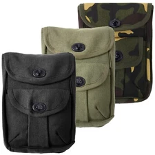 Canvas 2-Pocket Ammo Pouches - Hunting Ammunition Pouch Black, Camo, OD