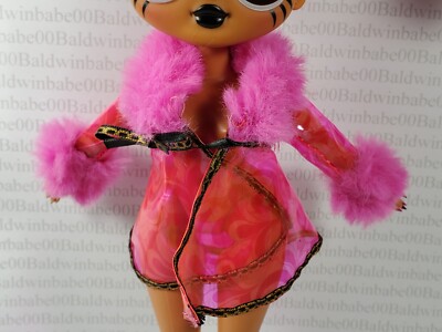 N3~ LOL SURPISE OMG ~COAT ~MGA MOVIE MAGIC AGENT GLAMOUS SHEER VINYL PINK JACKET