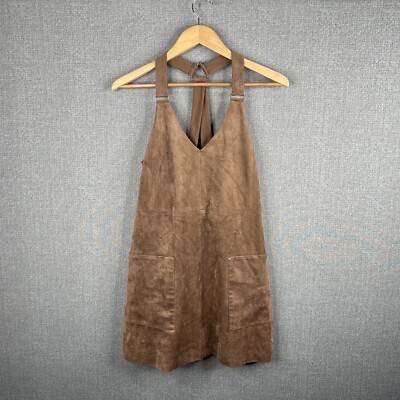 BCBGMaxazria Dress Womens XS Halter Neck V Neck Mini Abbot in Light Mocha  New | eBay