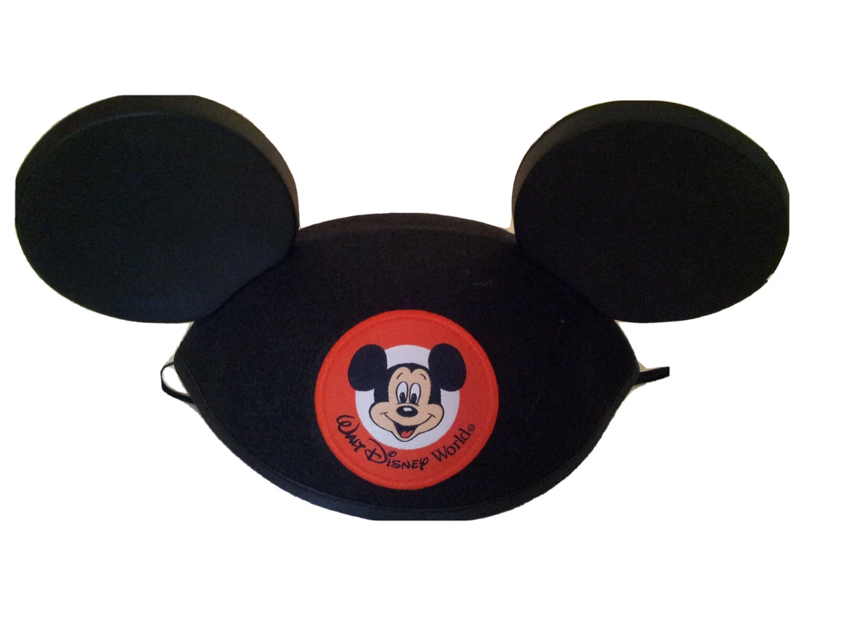 Mickey Mouse Youth Size Ear Hat Chin Strap Mickey Patch Black Red Disney  Ages 3+