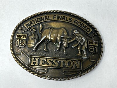 1981 Hesston National Finals Rodeo Belt Buckle Seventh Edition Vintage