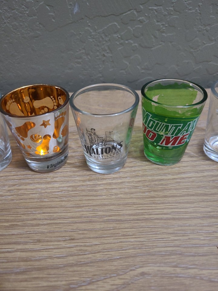 Large Lot 12 Pieces Vintage Shot Glasses eBay