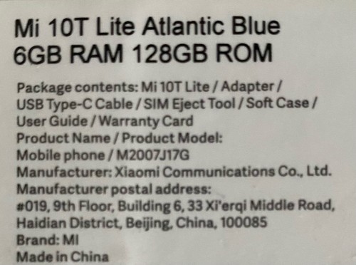 XIAOMI Mi 10T Lite 5g 6Gb RAM 128Gb ROM Atlantic Blue Dual SIM GRADO A - Foto 7 di 7