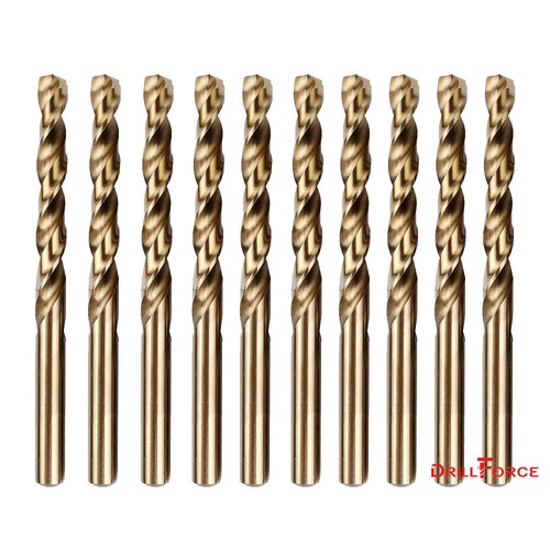 Drillforce 1/16"-1/2" Cobalt Drill Bit Set M35 HSS Jobber Length Twist Drill Bit
