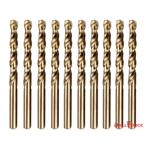 Drillforce 1/16"-1/2" Cobalt Drill Bit Set M35 HSS Jobber Length Twist Drill Bit