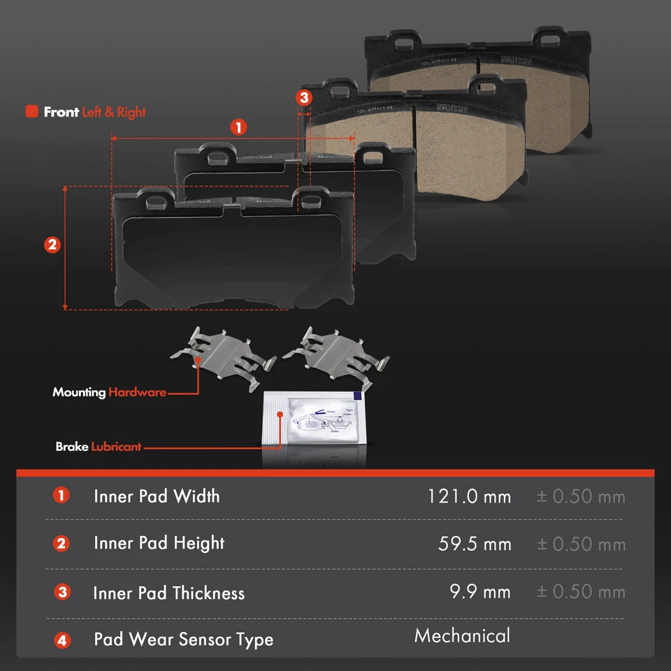 8x Pastillas de freno delanteras y traseras para Infiniti FX50 G37 M37 M56 Q50 Q60 Q70 Nissan 370Z Foto 4 de 4