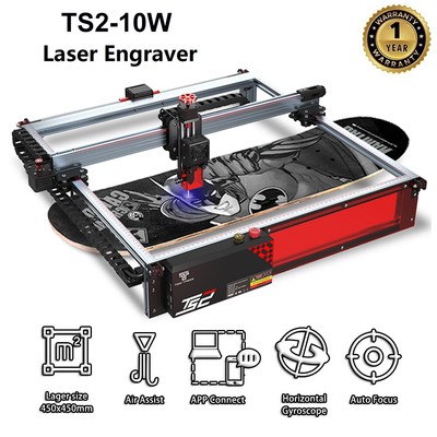 Two Trees TS2 10W Laser Engraver Auto Focus Engraving Cutting Machine 450*450mm