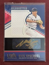 2018 USA Baseball Stars & Stripes Black Gold Jerseys /89 Nick Sprengel #16 Auto