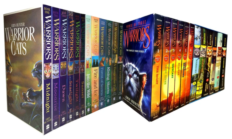Warrior Cats Collection Erin Hunter Series Books Set The New Prophecy, Omen Star