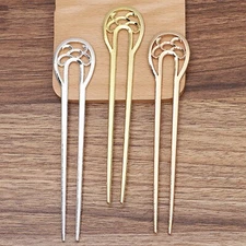 2 Pcs Hair Forks Metal Double Prong Hair Stick U Shaped Chopstick Chignon Pin