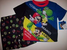 Super Mario Pajamas Sleepwear 2pc Set Boys Size 4 Here We Go Nintendo New