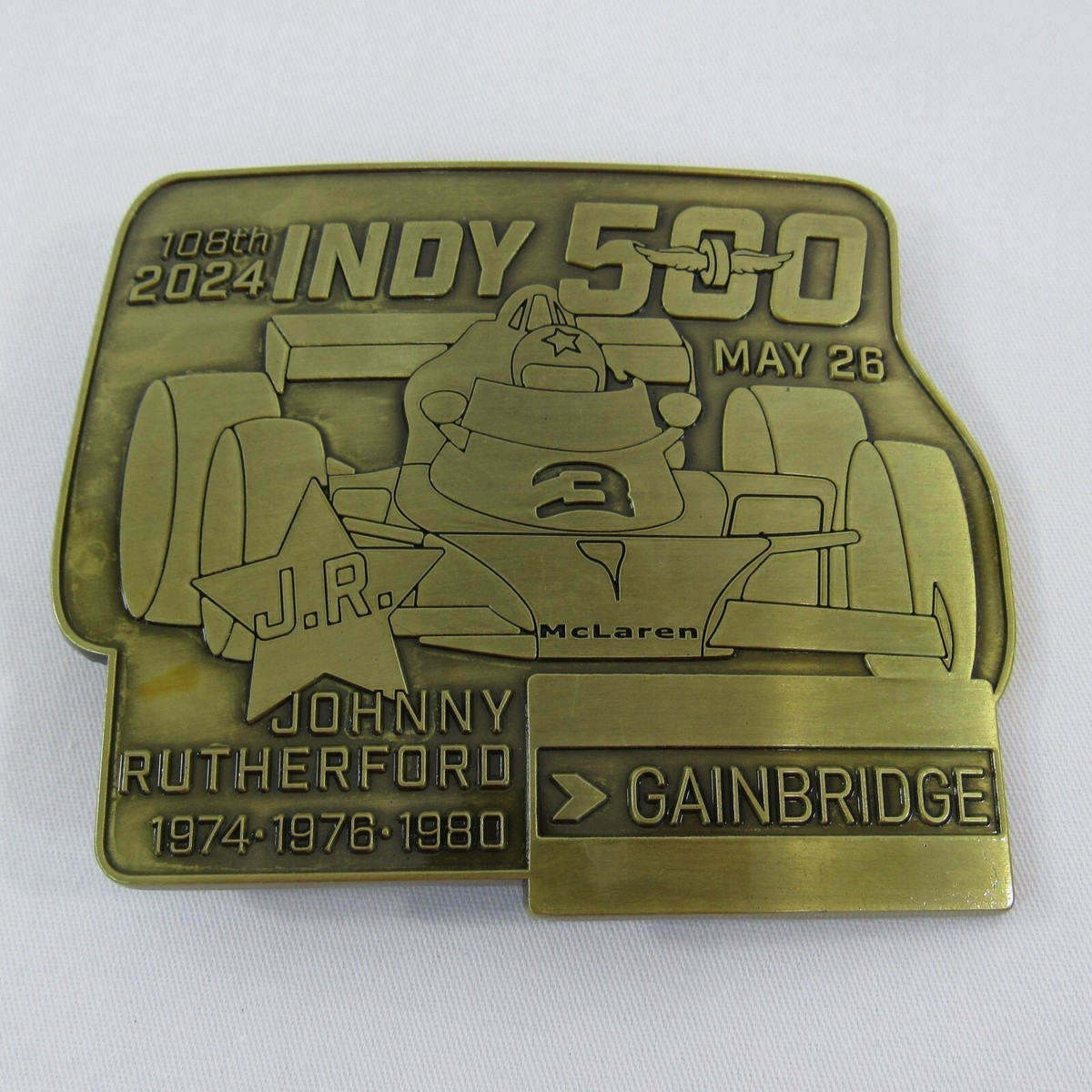 2024 Indy 500 Pit Badge Belt Buckle Limited Edition #046 of  display picture 2