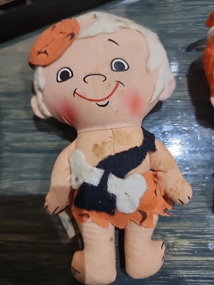 Vintage Pebbles Bam Bam Knickerbocker Stuffed 70s Toy Doll Set - Image 2 of 4