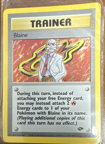Pokemon TCG WOTC Blaine 17/132 Gym Challenge Holo Rare English Unlimited