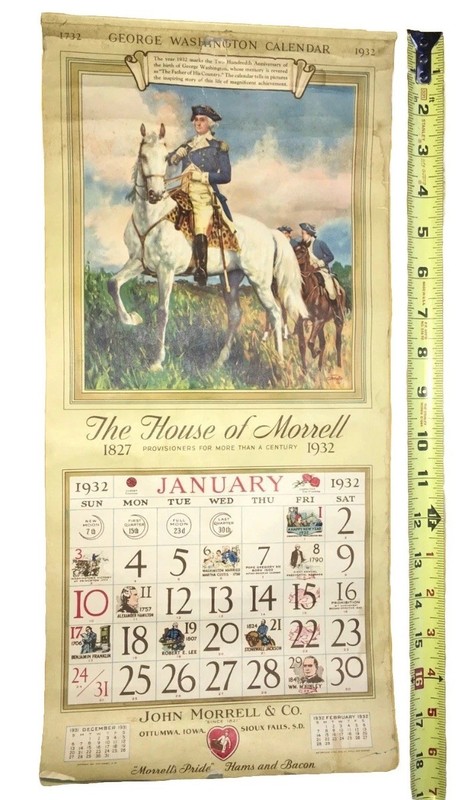 Vintage 1932 Calendar (Rare) John Mo￼rrell And Company ￼-Complete 12 Months ￼.