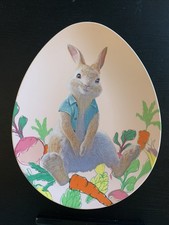 World Market Peter Rabbit 9” Melamine Egg Shaped Oval Pink Plate
