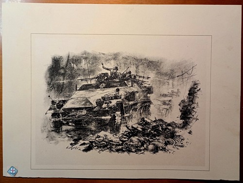 Walter Gotschke - 1942 Wehrmacht graphic sheet (Sd.Kfz. 251, crossing)