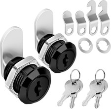 Cam Locks Cabinet Lock Keyed Alike, Black Finish 5/8'' Length Cylinder Secure