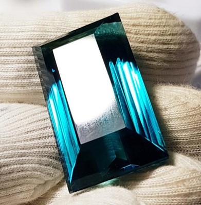 Flawless London Blue Loose 102 Ct Natural Topaz  Baguette CUT Certified Gemstone