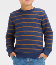 NEW Cat  Jack Toddler Boys' Fleece Crewneck Sweatshirt Striped Size 3T