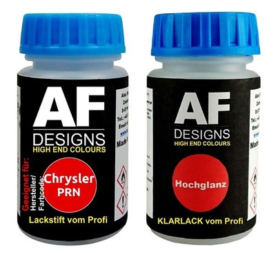 Lackstift für Chrysler PRN Viper Red + Klarlack je 50ml Autolack Basislack SET