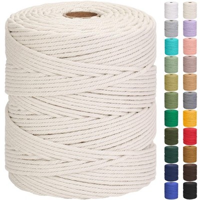 Cotton Macrame Cord 5mm 328yards Natural Cotton Rope Colored Soft Macrame Sup...