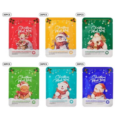 30PCS Christmas Facial Masks Hydrating Moisturizing Skin Care Face Masks