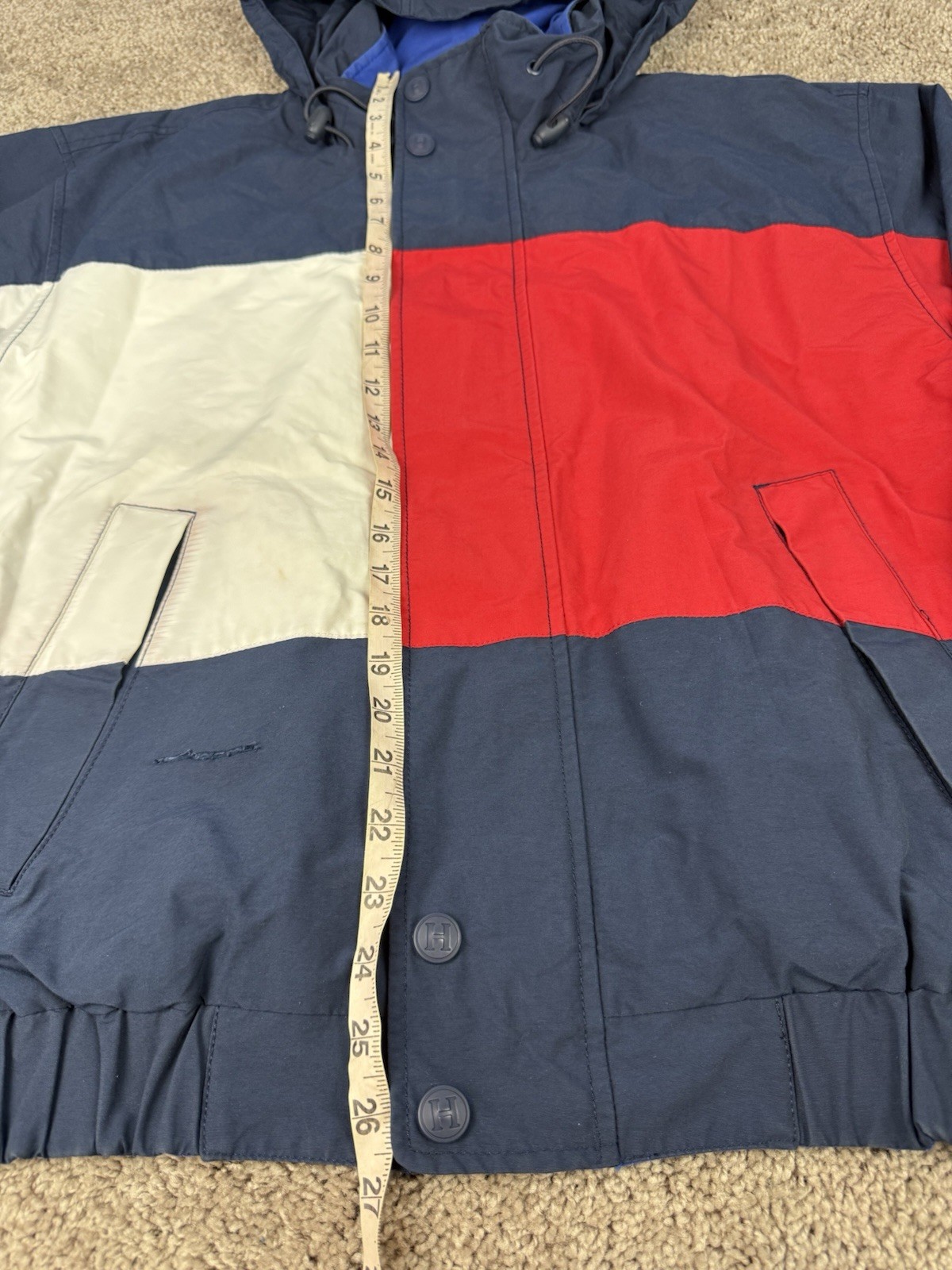 Tommy Hilfiger Vintage Reversible Jacket M/L Big Flag Preowned image 9