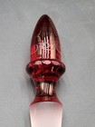 Vintage Set Of 12 Cranberry Glass Cut to Clear Etched Grape Faceted Tumblers — photo 6