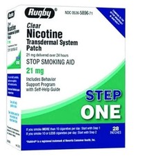 Rugby 21mg Nicotine Transdermal System Patch - 28 Count 3/28 Exp Open Box