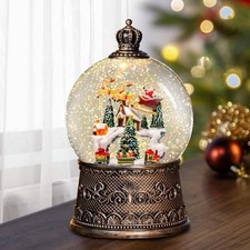 Village Snow Globe Lantern Christmas Snow Globes, Lighted Musical Christmas Deco
