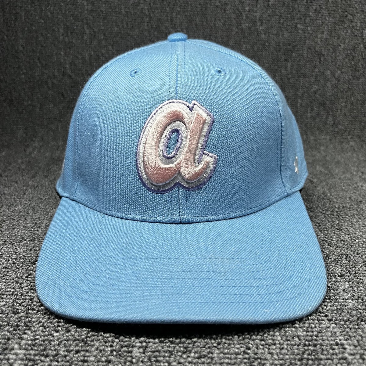 New '47 Brand Atlanta Braves Snapback Hat Light Blue Side Patch Green Underbrim