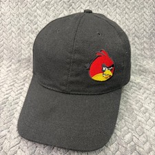 Angry Birds Red Bird Embroidered Black Baseball Cap Adjustable Hat 1327