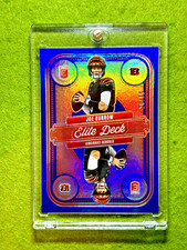 Joe Burrow BLUE PRIZM # 75 ELITE DECK CARD JERSEY #9 BENGALS SSP 2025 Donruss SP