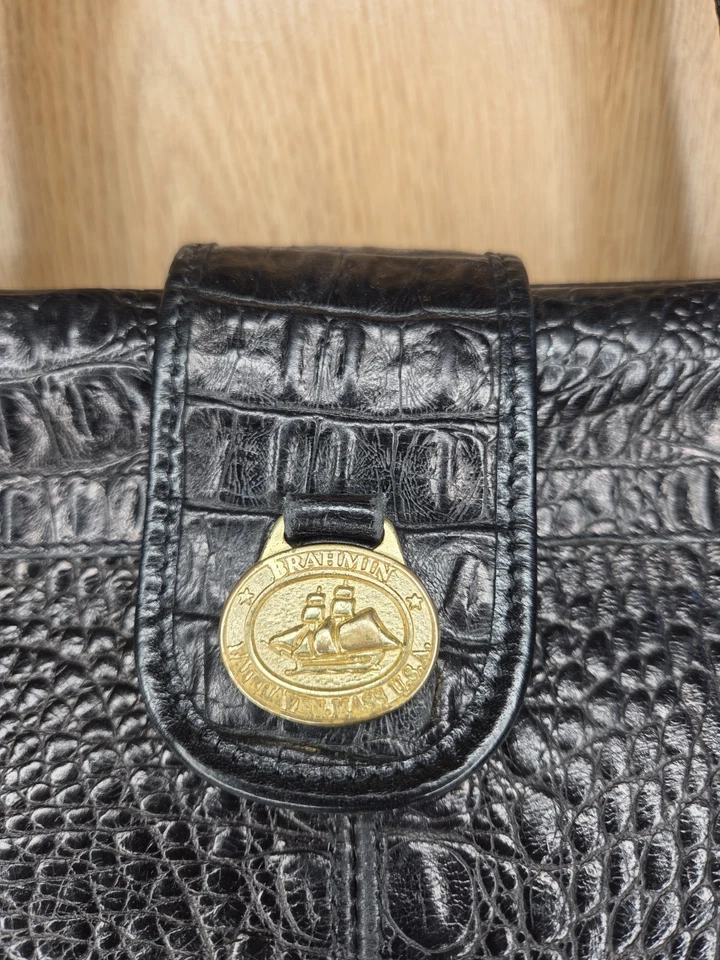 Bolso de Mano Brahmin Cuero Repujado Marrón - Bolso de Hombro GRANDE Foto 3 de 4