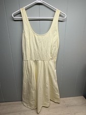 Forever 21 Pale Yellow Size L Tank Dress Lace Back Pretty Feminine NWT