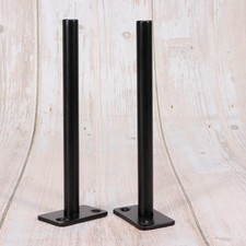  2 Pcs Hidden Worktop Brackets Floating Shelf Black Metal Shelves