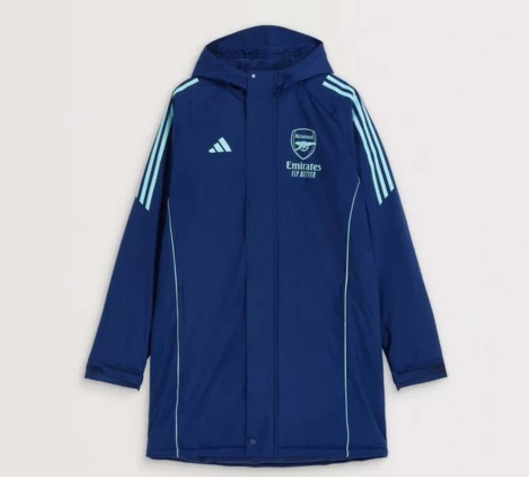 NEW Arsenal Adidas MEDIUM 24/25 Navy Blue Stadium Parka Winter Training Jacket