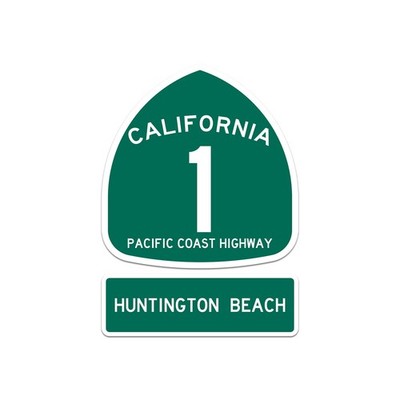 PCH 1 Huntington Beach Sign Sticker Decal