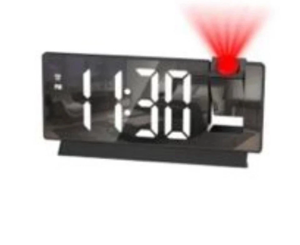 Digital Alarm Clock 7.8" Mirror Screen With LED Projection Temperature And Date - Image 3 of 4