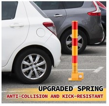Parking Post Barrier Lock W Spring Folding Heavy Metal Obstacle Pile
