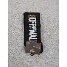 Vans Crew Socks Mens Womens 6.5-9 Black Logo Off The Wall Skate Surf Athletic
