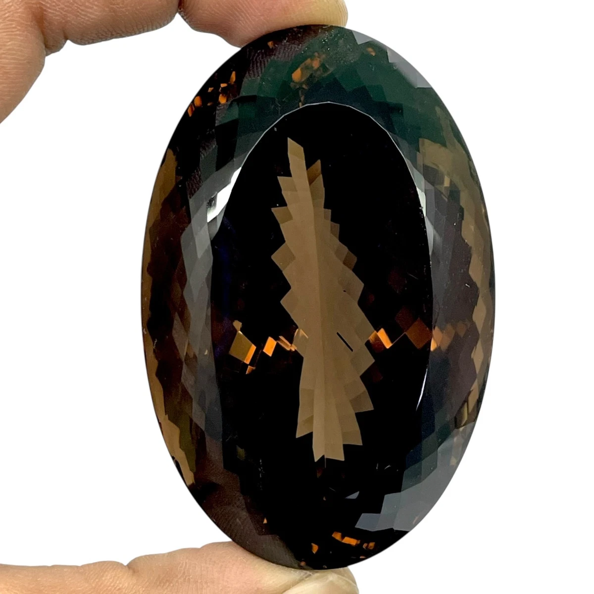 SMOKY QUARTZ 15 MM ROUND CUT CHECKERBOARD TOP AAA ALL NATURAL